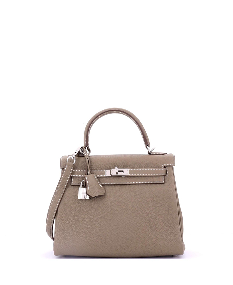 Pre-owned Pre-owned Hermes Hermes Kelly 25 Handbag Grey Togo With Palladium Hardware In Brown