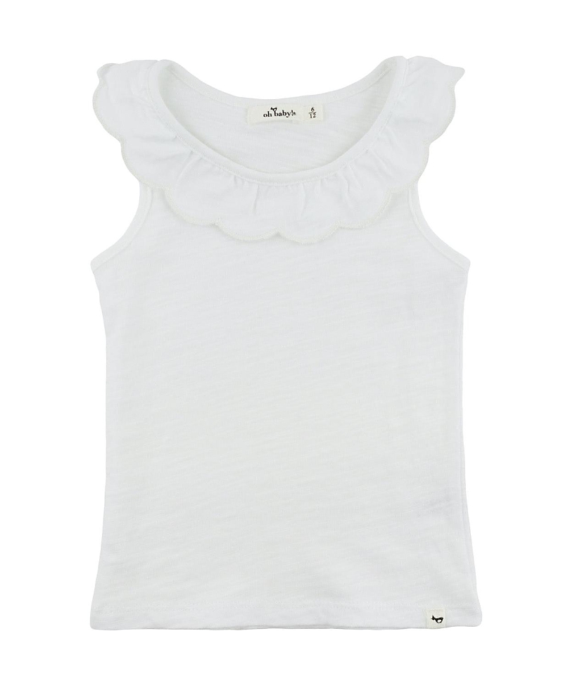 Oh Baby ! Girls' Bella Collar Tank - Little Kid In White