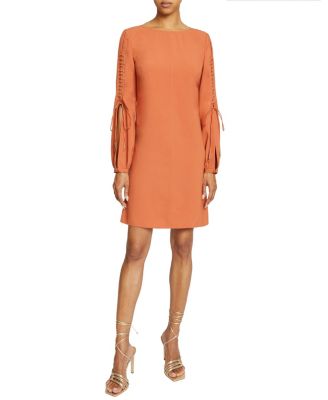 Santorelli - Aries Long Sleeve Shift Dress with Grommet Detail