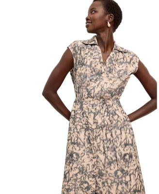 Cira Women&#39;s Warped Floral Shirt Dress