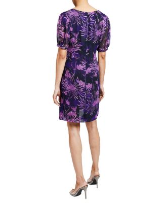 Bianca in Floral Abstract Crinkled Georgette Shift Dress