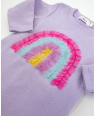 Girls' Bright Tulle Rainbow Applique 2-Piece Tee and Pant Set - Baby