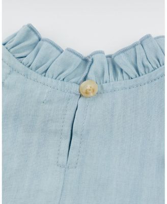  Girls' Lola Stars Applique with Ruffle Lyocell Denim Blouse - Baby, Little Kid
