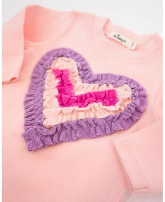 Girls' Multi Ruffle Heart Terry Applique Two Piece Set - Baby