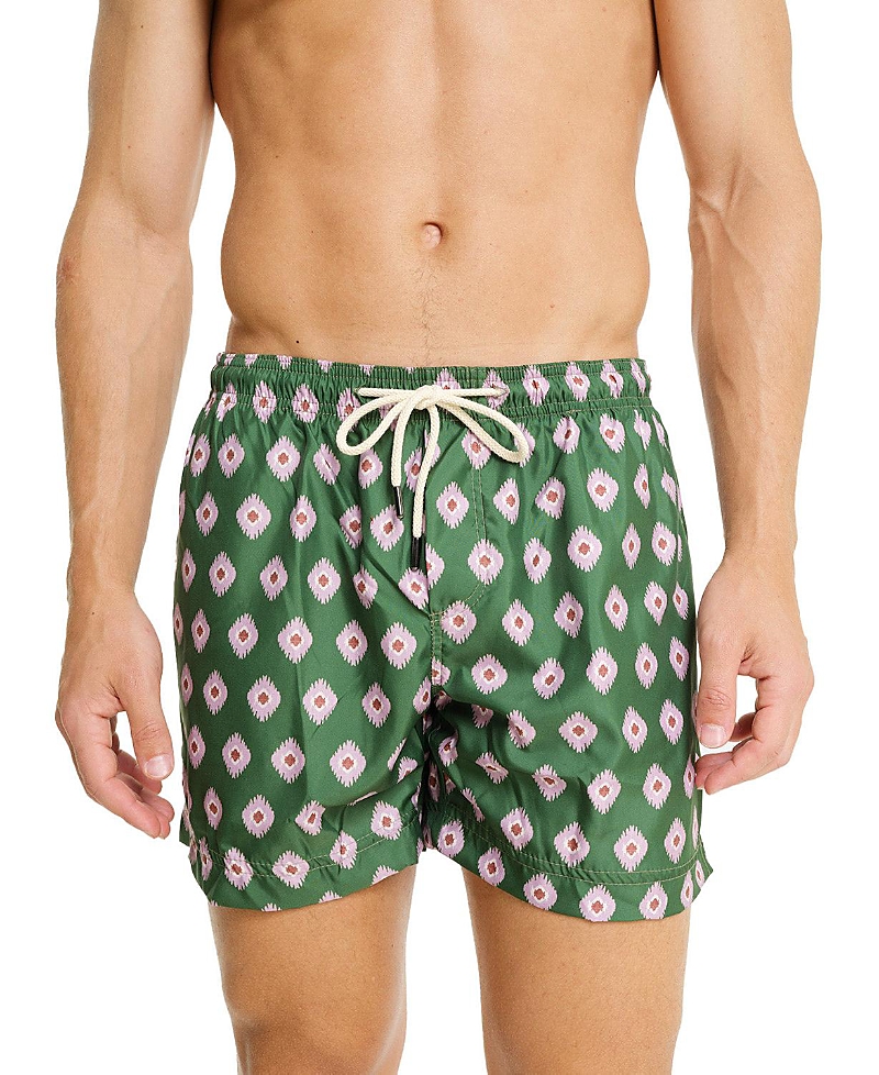 Peninsula Swimwear Badeshorts Mit Geometrischem Muster In Green