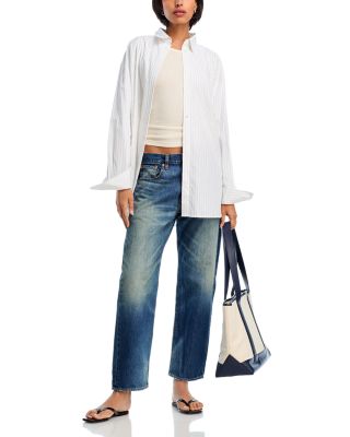 Lucy High Rise Ankle Wide Leg Jeans in Esher Blue