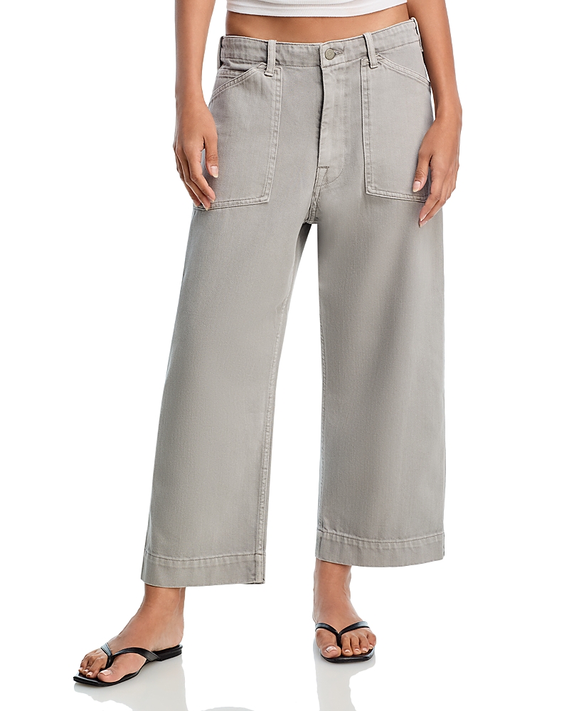 Denimist Georgia High Rise Cropped Wide Leg Jeans In Medium Gray In Gray