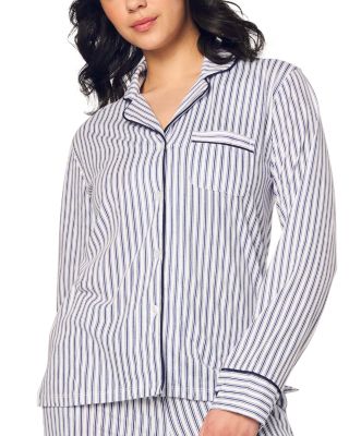Navy French Ticking Pima Pajama Set