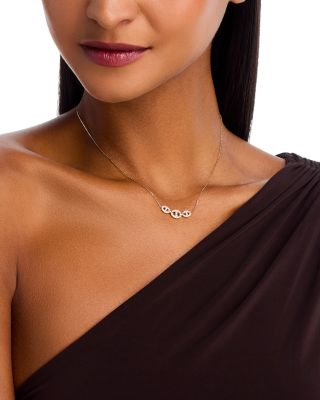 Bloomingdale's Fine Collection Diamond Triple Link Collar Necklace in 14K Yellow Gold, 0.30 tcw