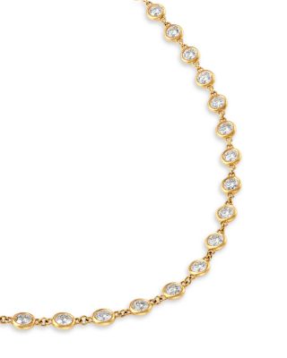 Luxe Collection Diamond Bezel Station Tennis Necklace in 14K Yellow Gold or White Gold, 9.0 tcw