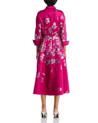 Metallic Jacquard Shirt Dress