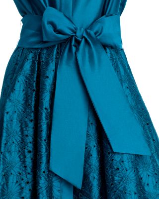 Embroidered Sash Belt Shirt Dress