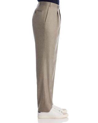 Monza Slim Fit Pleated Wool Flannel Trousers