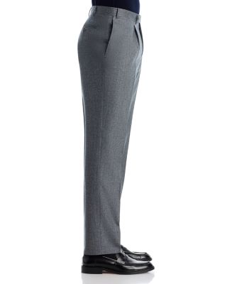 Monza Slim Fit Pleated Wool Flannel Trousers