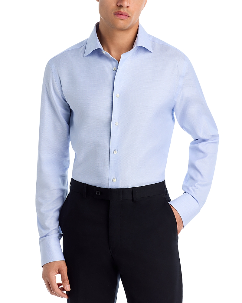 Canali Impeccable Button Front Shirt In Blue