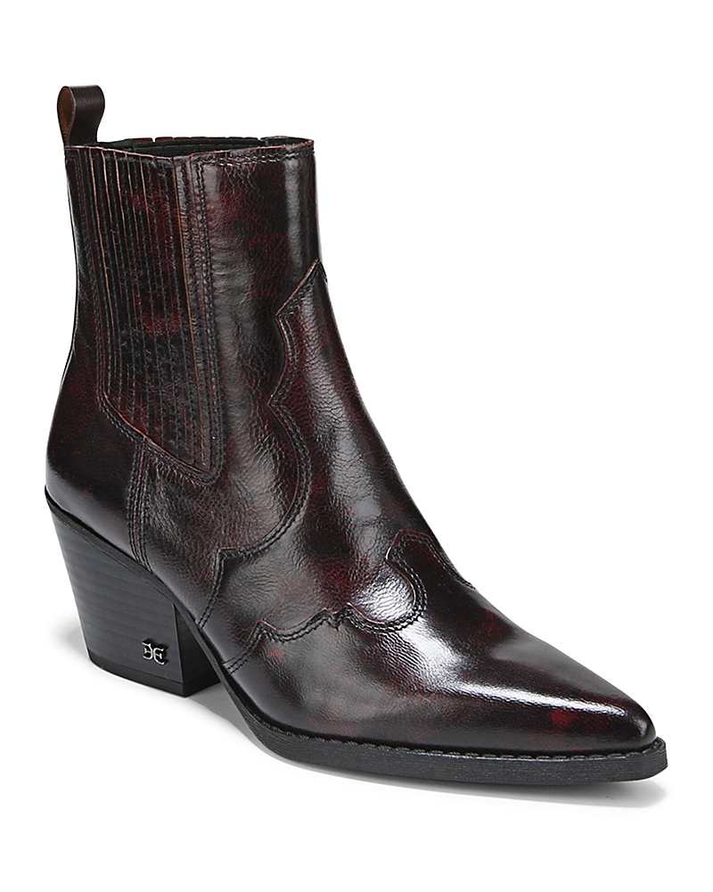Sam Edelman Women's West Leather Western Ankle Boots