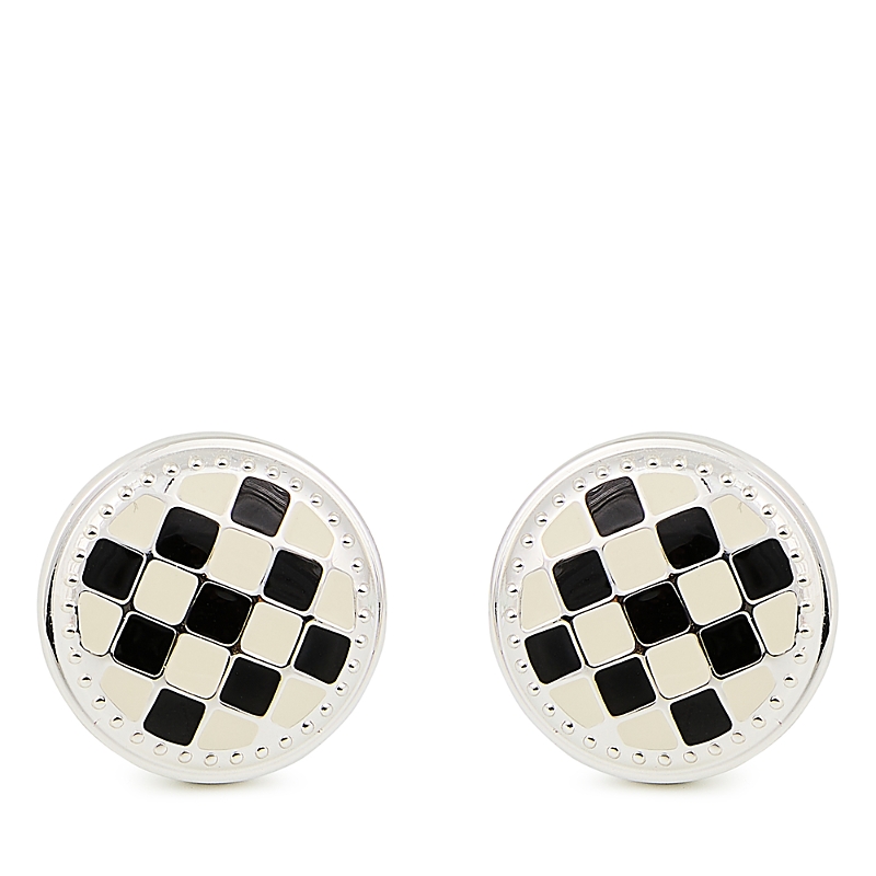 Mackenzie-childs Check Silver Plated Knobs, Set Of 2 In Multi