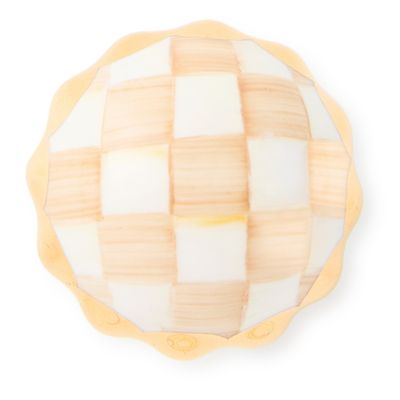 Mocha Check Petit Four Round Knob