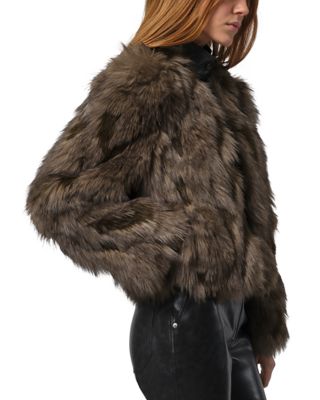 Lillet Faux Fur Patchwork Bomber Jacket