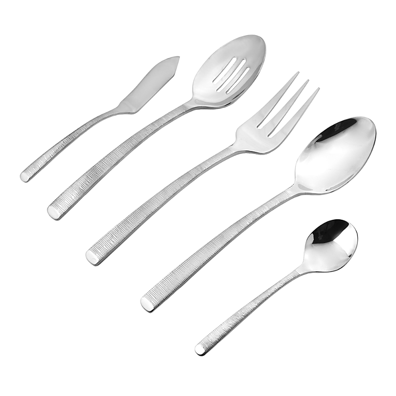 Ricci Argentieri Stainless Steel Birchwood Mirror 45 Piece Flatware Set, Service For 8 In Silver