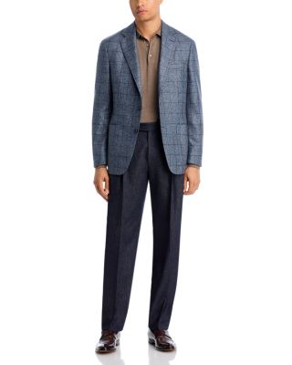 Melange Windowpane Unstructured Slim Fit Sport Coat