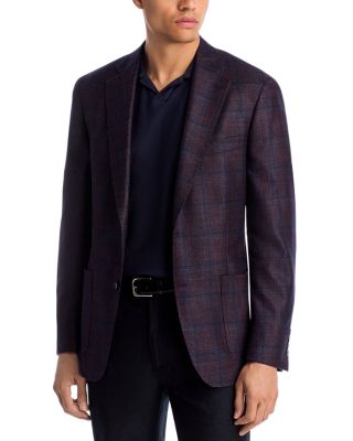 Loro Piana Fabric Wool, Silk & Cashmere Plaid Slim Fit Sport Coat