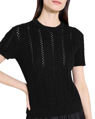 Cable Knit Short Sleeve Sweater