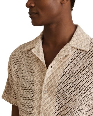 Sterling Geo Crochet Button Down Camp Shirt