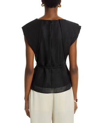 Draped Bow Belted Top