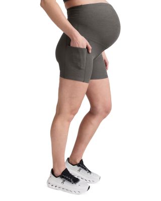 Spacedye Keep Pace Maternity Pocket Biker Shorts