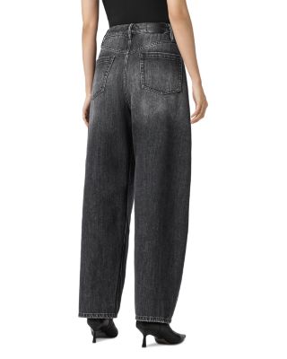 Carter High Rise Barrel Leg Jeans in Washed Black