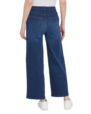Sylvie Pull On Wide Leg Jeans in Indigo