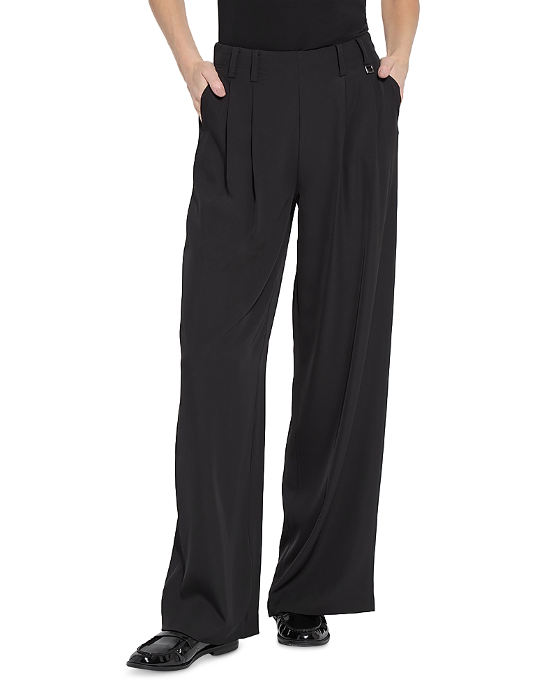 Lyssé Darcy Pleated Wide Leg Trousers In Black