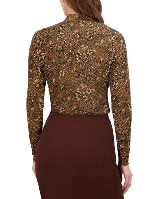 Printed Mock Neck Top 