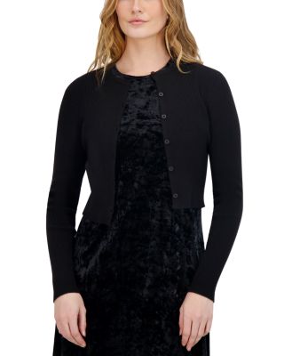 Knit Crewneck Cropped Cardigan Sweater