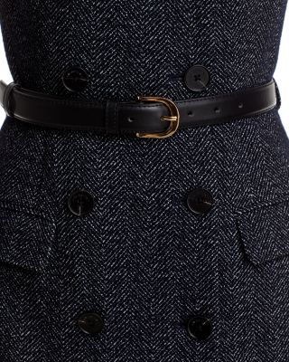 Grey Herringbone Wool Midi Dress