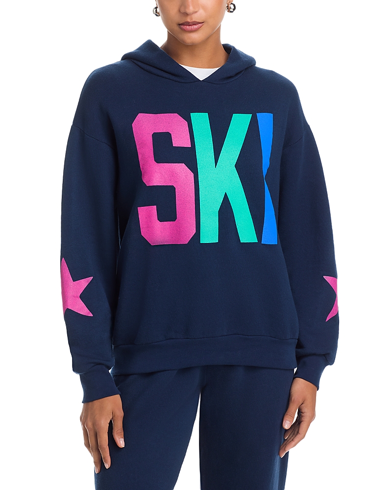 Aqua Zoe Ski Stars Hoodie - Exclusive In Blue