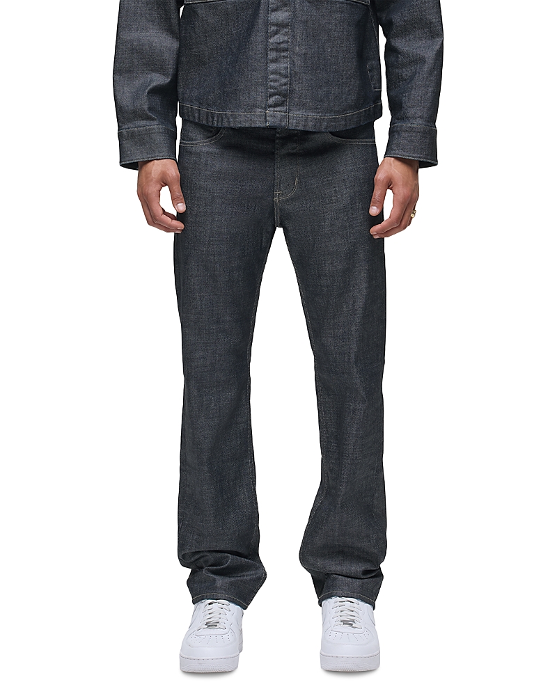 Hudson Wes Classic Straight Jeans In Coated Gunmetal In Black