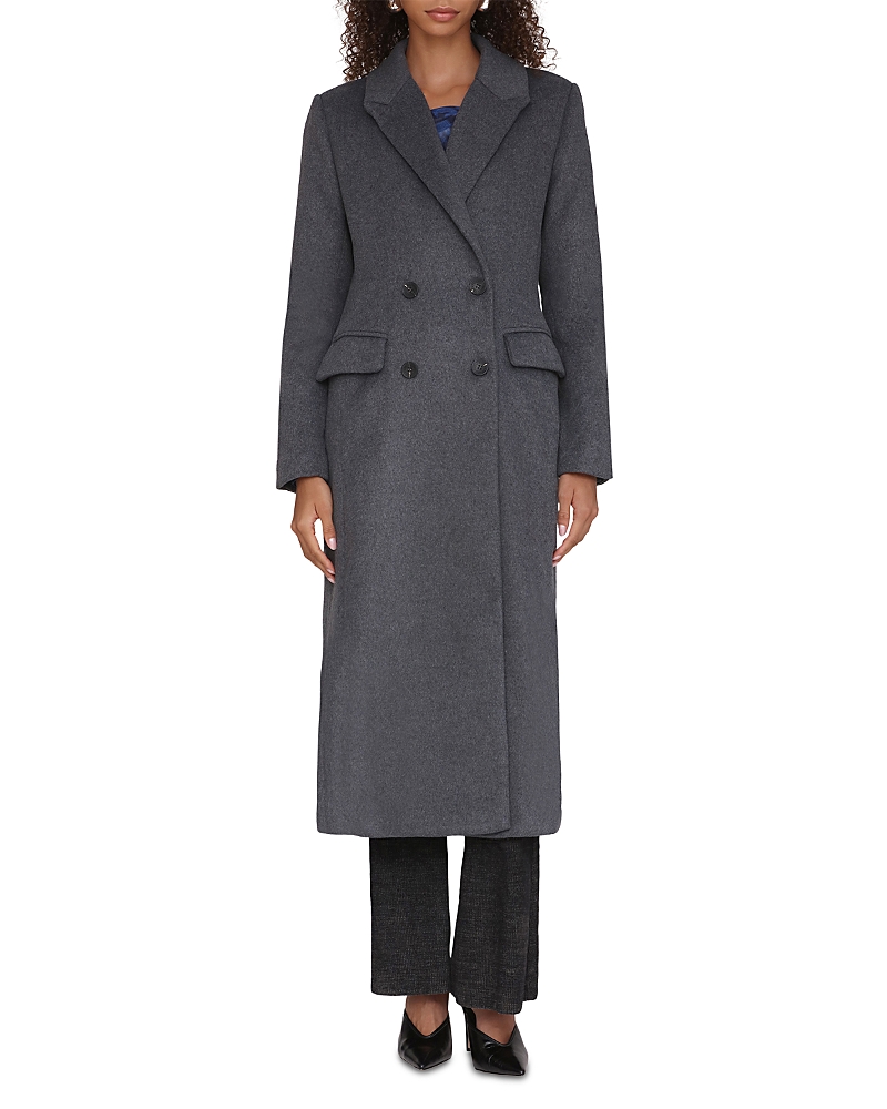 Avec Les Filles Tailored Double Breasted Coat In Gray