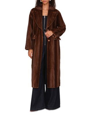 Faux Mink Fur Maxi Coat