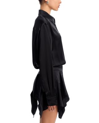 Silk Cut Off Double Shirt Dress