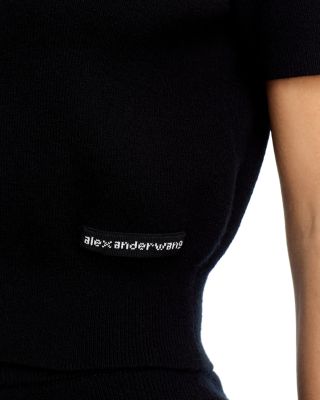 Short Sleeve Polo Cardigan & Knit Mini Skirt