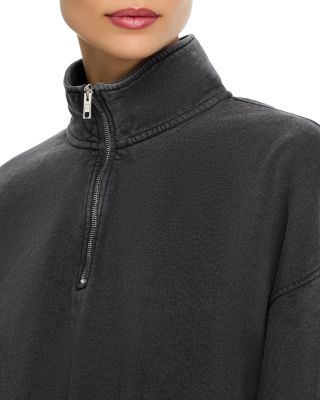 Cropped Half Zip Sweatshirt