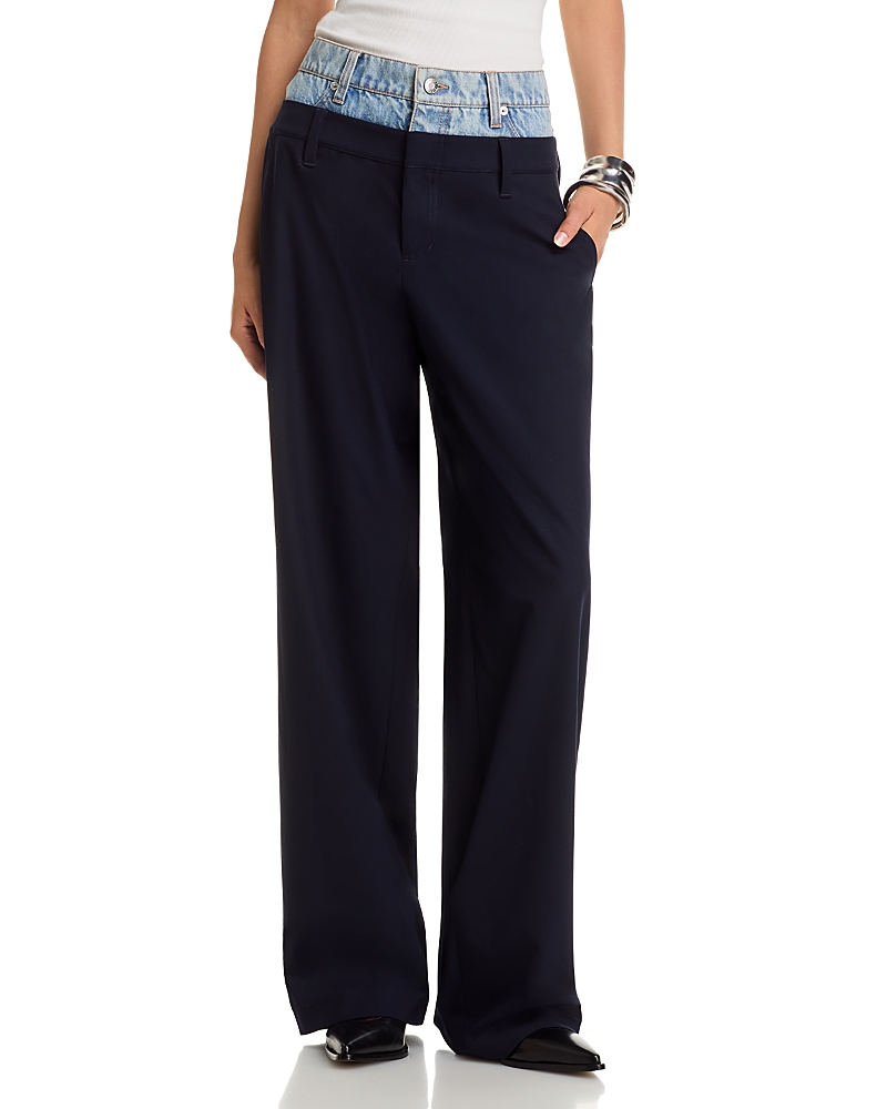 Simkhai Ophelia Double Waistband Combo Pants In Black