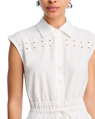 Nikita Cotton Poplin Eyelet Mide Dress
