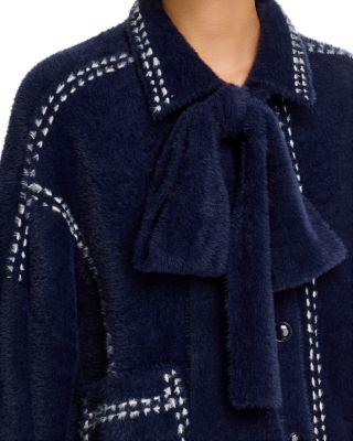 Ihoops Collared Bow Cardigan