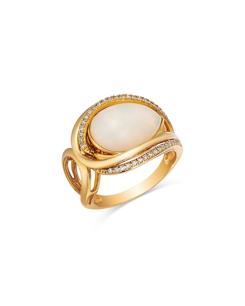 Bloomingdale's Fine Collection Ethiopian Opal & Diamond Ring in 14K Yellow Gold