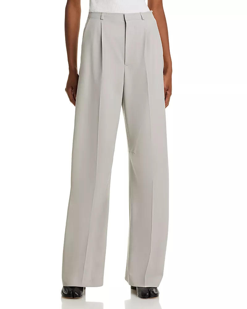 MM6 Maison Margiela Pleated Straight Leg Pants
