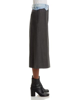 Long Denim Skirt in Long Skirt Dune/Light Blue