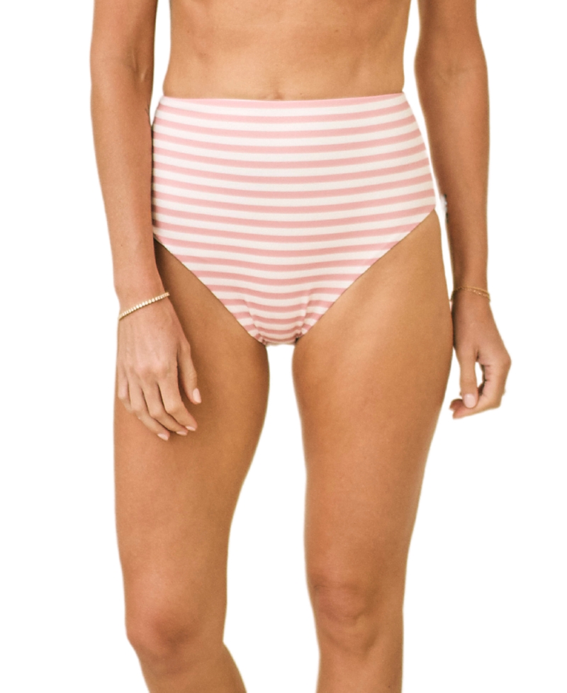Hermoza Mackenzie High Waisted Bottom Swimsuit In Pink